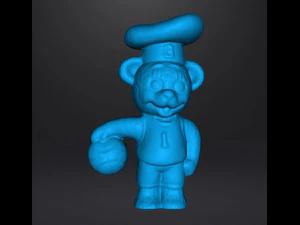BIMBO CHEF BEAR BASEBALL PLAYER VINTAGE FIGURE MODEL TOY GASHAPON 80s 3D Print Model