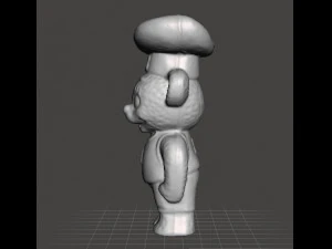 BIMBO CHEF BEAR BASEBALL PLAYER VINTAGE FIGURE MODEL TOY GASHAPON 80s 3D Print Model