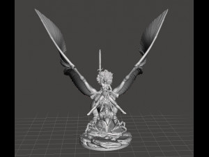 TARNA LAST FLIGHT FEMALE WARRIOR ON MOUNT MINIATURE MODEL FOR GAMES RPG DND 3D Print Model