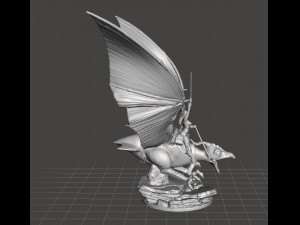 TARNA LAST FLIGHT FEMALE WARRIOR ON MOUNT MINIATURE MODEL FOR GAMES RPG DND Model Cetak 3D