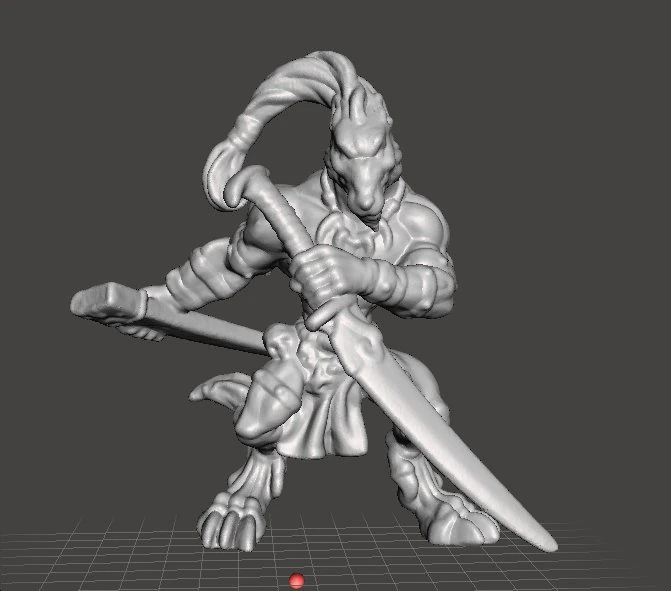 WOLF WARRIOR WULFEN SAMURAI MINIATURE MODEL FANTASY GAMES DND RPG 3D Print Model .c4d .max .obj .3ds .fbx .stl .blend 