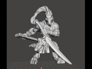 WOLF WARRIOR WULFEN SAMURAI MINIATURE MODEL FANTASY GAMES DND RPG 3Dプリントモデル