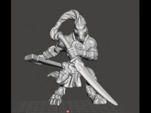 ВОЛК ВОИН ВУЛЬФЕН САМУРАЙ МИНИАТЮРНАЯ МОДЕЛЬ ФЭНТЕЗИ ИГРЫ DND RPG 3D Принт Модель