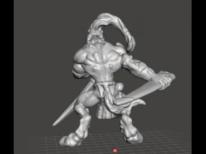 WOLF WARRIOR WULFEN SAMURAI MINIATURE MODEL FANTASY GAMES DND RPG 3D Print Model