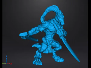 WOLF WARRIOR WULFEN SAMURAI MINIATURE MODEL FANTASY GAMES DND RPG 3D Print Model