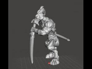 WOLF WARRIOR WULFEN SAMURAI MINIATURE MODEL FANTASY GAMES DND RPG 3D Print Model