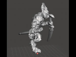 WOLF WARRIOR WULFEN SAMURAI MINIATURE MODEL FANTASY GAMES DND RPG 3D Print Model