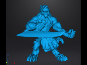WOLF WARRIOR WULFEN EXECUTIONER MINIATURE MODEL FANTASY GAMES DND RPG Model Cetak 3D