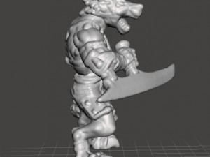 WOLF WARRIOR WULFEN EXECUTIONER MINIATURE MODEL FANTASY GAMES DND RPG Model Cetak 3D