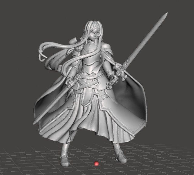 ANIME KNIGHT GIRL HEROINE MINIATURE MODEL FOR FANTASY GAMES DnD RPG 3D Принт Модель .c4d .max .obj .3ds .fbx .stl .blend 