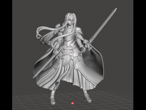 ANIME KNIGHT GIRL HEROINE MINIATURE MODEL FOR FANTASY GAMES DnD RPG 3D Print Model