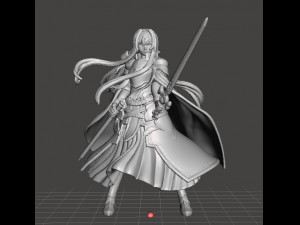 ANIME KNIGHT GIRL HEROINE MINIATURE MODEL FOR FANTASY GAMES DnD RPG 3D Принт Модель