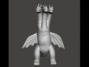 KING GHIDORAH ANNI '70 VINTAGE FIGURA GIOCATTOLO MODELLO KAIJU MONSTER Modello di stampa 3D