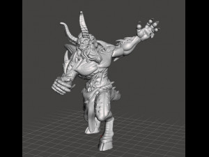HORNED DEMON MINIATURE MODEL FOR FANTASY GAMES DND RPG 3D 프린트 모델