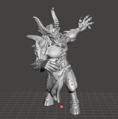 HORNED DEMON MINIATURE MODEL FOR FANTASY GAMES DND RPG 3D 프린트 모델 .c4d .max .obj .3ds .fbx .stl .blend 