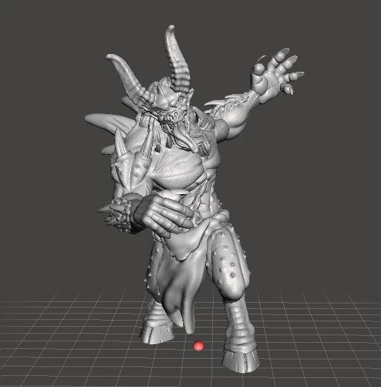 HORNED DEMON MINIATURE MODEL FOR FANTASY GAMES DND RPG 3D Print Model .c4d .max .obj .3ds .fbx .stl .blend