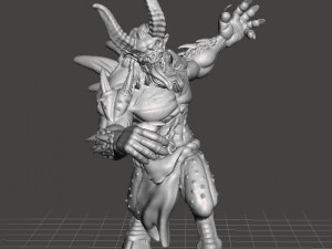 HORNED DEMON MINIATURE MODEL FOR FANTASY GAMES DND RPG Model Cetak 3D