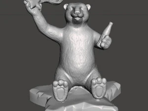 COCA COLA COKE POLAR BEAR WITH STAR PROMOTIONAL FIGURE MODEL ANIMAL NEW YEAR 90s 3D Print Model