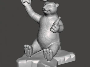 COCA COLA COKE EISB&Auml;R MIT STERN WERBEFIGUR MODELL TIER NEUJAHR 90er Jahre 3D Druckmodell