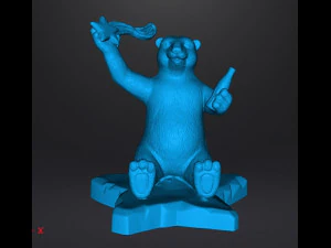 COCA COLA COKE EISB&Auml;R MIT STERN WERBEFIGUR MODELL TIER NEUJAHR 90er Jahre 3D Druckmodell