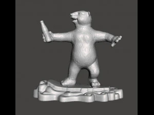 COCA COLA COKE JUNGER EISB&Auml;R WERBEFIGUR MODELL TIER WEIHNACHTEN 90er Jahre 3D Druckmodell