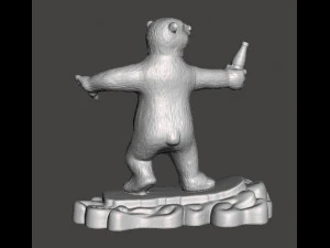 COCA COLA COKE JUNGER EISB&Auml;R WERBEFIGUR MODELL TIER WEIHNACHTEN 90er Jahre 3D Druckmodell