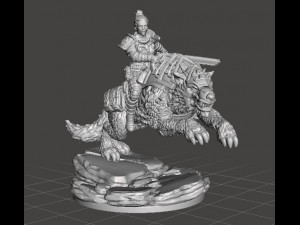 FEMALE ROUGH RIDER ON WOLF WITH CHAIN SWORD MINIATURE MODEL FOR GAMES 3D Print Model