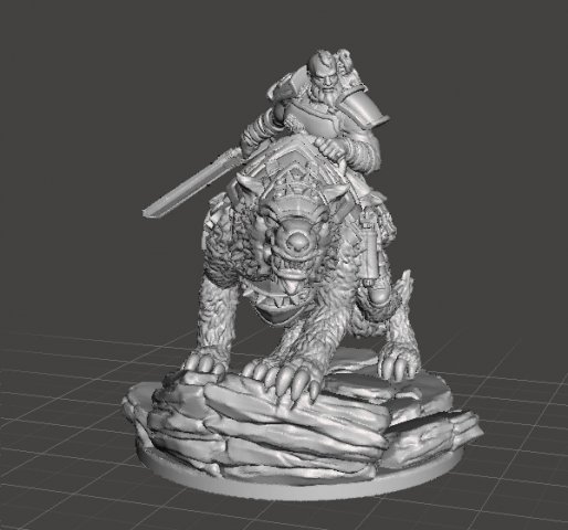 IG ROUGH RIDER ON WOLF MINIATURE MODEL FOR GAMES RPG DND 3D 打印模型 .c4d .max .obj .3ds .fbx .stl .blend 