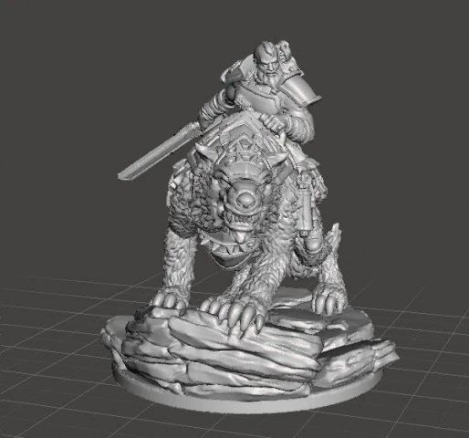 IG ROUGH RIDER NA MINIATUROWYM MODELU WOLFA DO GIER RPG DND Model do druku 3D .c4d .max .obj .3ds .fbx .stl .blend 