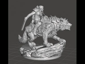 IG ROUGH RIDER NA MINIATUROWYM MODELU WOLFA DO GIER RPG DND Model do druku 3D