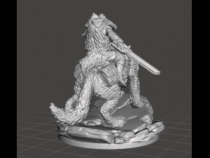 IG ROUGH RIDER ON WOLF MINIATURE MODEL FOR GAMES RPG DND 3D 打印模型