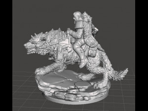 IG ROUGH RIDER ON WOLF MINIATURE MODEL FOR GAMES RPG DND 3D 打印模型