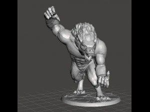 WEREWOLF ALPHA MINIATURE MODEL FOR FANTASY GAMES DnD AND RPG 3D Print Model