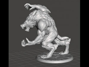 WEREWOLF ALPHA MINIATURE MODEL FOR FANTASY GAMES DnD AND RPG 3D Print Model