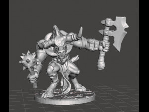 SAVAGE MINOTAUR MINIATURE MODEL FOR FANTASY GAMES DnD RPG 3D Print Model