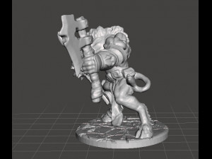 SAVAGE MINOTAUR MINIATURE MODEL FOR FANTASY GAMES DnD RPG 3D Print Model