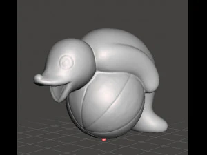 PINGU ROBBY THE SEAL WITH BALL PVC FIGURE MODEL TOY GASHAPON 3D Print Model