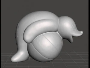 PINGU ROBBY THE SEAL WITH BALL PVC FIGURE MODEL TOY GASHAPON 3D Print Model