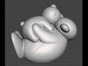 PINGU WITH TEDDY BEAR PVC FIGURE MODEL TOY GASHAPON 3D Print Model