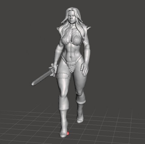 RED SONJA FEMALE BARBARIAN MINIATURE MODEL FOR FANTASY GAMES DND RPG 3Dプリントモデル .c4d .max .obj .3ds .fbx .stl .blend 