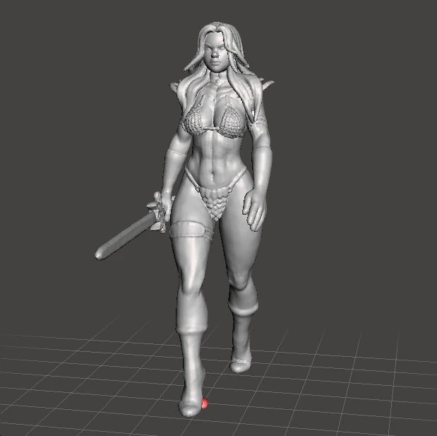 RED SONJA FEMALE BARBARIAN MINIATURE MODEL FOR FANTASY GAMES DND RPG 3D Print Model .c4d .max .obj .3ds .fbx .stl .blend 