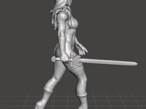 RED SONJA FEMALE BARBARIAN MINIATURE MODEL FOR FANTASY GAMES DND RPG 3Dプリントモデル