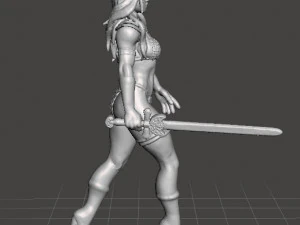RED SONJA FEMALE BARBARIAN MINIATURE MODEL FOR FANTASY GAMES DND RPG 3D Print Model