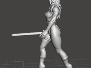 RED SONJA FEMALE BARBARIAN MINIATURE MODEL FOR FANTASY GAMES DND RPG 3D Print Model