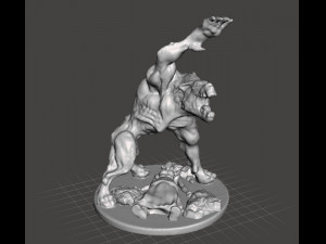 MUTANT WEREWOLF WITH VICTIM MINIATURE MODEL FOR FANTASY HORROR GAMES RPG DND Modelo de Impressão 3D
