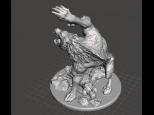 MUTANT WEREWOLF WITH VICTIM MINIATURE MODEL FOR FANTASY HORROR GAMES RPG DND Modelo de Impressão 3D