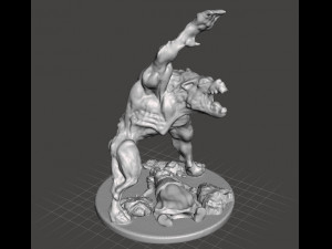 MUTANT WEREWOLF WITH VICTIM MINIATURE MODEL FOR FANTASY HORROR GAMES RPG DND Modelo de Impressão 3D