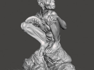 GOLLUM SMEAGOL RESIN STATUE TWO TOWERS 2002 INSPIRED FIGURE MODEL 3D Print Model