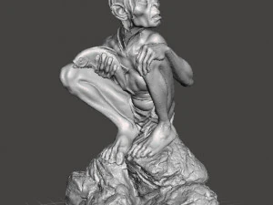 EST&Aacute;TUA DE RESINA GOLLUM SMEAGOL DUAS TORRES 2002 MODELO DE FIGURA INSPIRADA Modelo de Impressão 3D