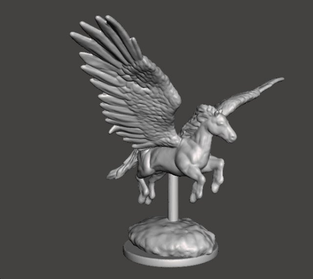 PEGASUS FLYING WITH SCENIC BASE MINIATURE MODEL FOR FANTASY GAMES DND AND RPG 3D Принт Модель .c4d .max .obj .3ds .fbx .stl .blend 